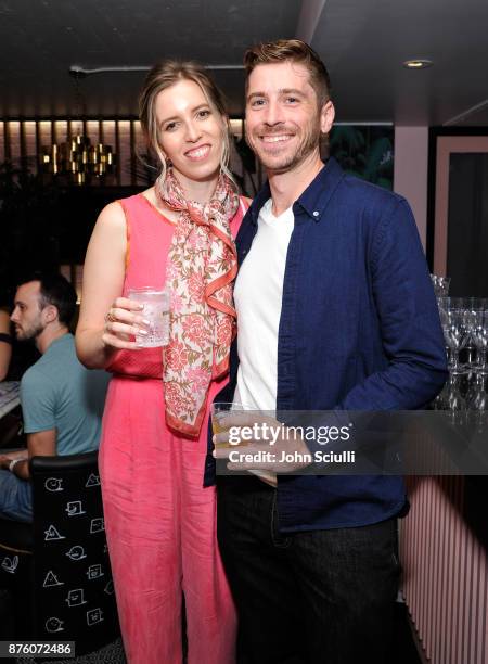 Sarah-Violet Bliss and Garrett Miller at the 'Search Party' cocktail reception during Vulture Festival LA presented by AT&T on November 18, 2017 in...