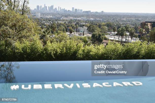 Atmosphere at the Barclays Uber Visa Card Launch Party in the Hollywood Hills on November 18, 2017 in Los Angeles, California.