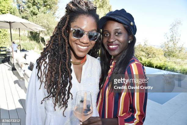 Judith Ohikuare and Chelsea Joseph attend the Barclays Uber Visa Card Launch Party in the Hollywood Hills on November 18, 2017 in Los Angeles,...