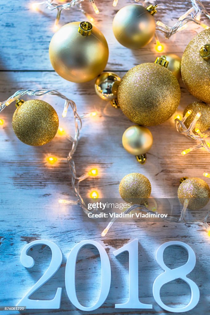 2018 and Christmas decoration