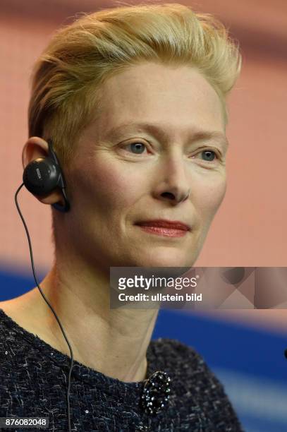 Schauspielerin Tilda Swinton während der Pressekonferenz zum Film -Hail, Caesar- anlässlich der 65. Internationalen Filmfestspiele Berlin