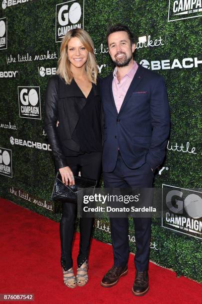 Actress Kaitlin Olson and Actor Rob McElhenney attend the 2017 GO Campaign Gala at NeueHouse Los Angeles on November 18, 2017 in Hollywood,...