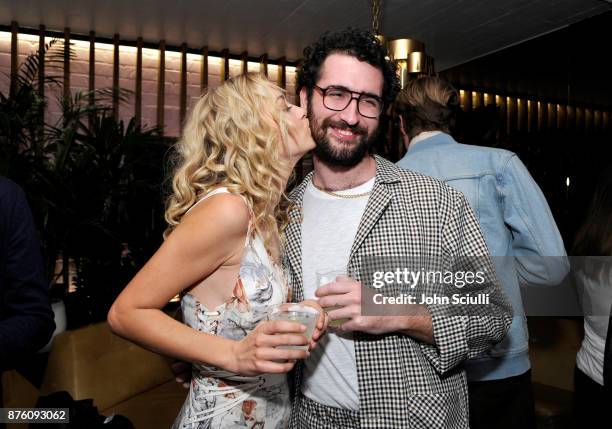 Meredith Hagner and guest at the search party cocktail reception during Vulture Festival LA presented by AT&T on November 18, 2017 in Hollywood,...