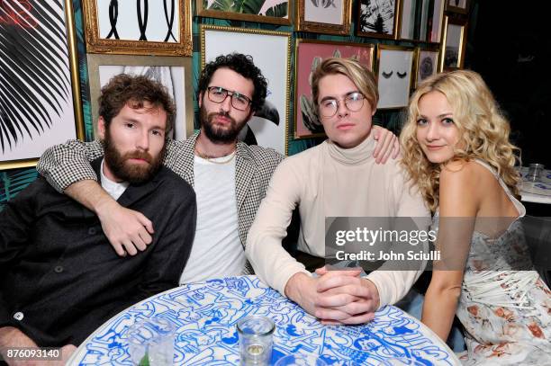 Charles Rogers, guest, Jeffrey Self and Meredith Hagner attend the 'Search Party' cocktail reception during Vulture Festival LA presented by AT&T on...