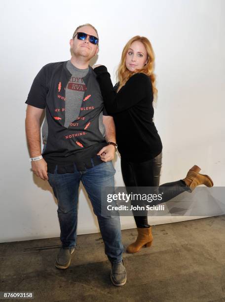 Jessica Chaffin and guest attend the search party scavenger hunt during Vulture Festival LA presented by AT&T on November 18, 2017 in Hollywood,...