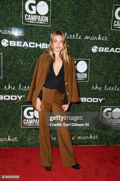 Model Camille Rowe attends the 2017 GO Campaign Gala at NeueHouse Los Angeles on November 18, 2017 in Hollywood, California.