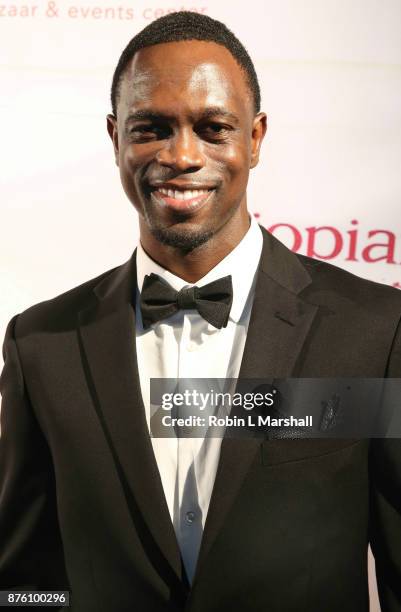 Actor Newton Mayenge arrives at the 2017 HAPAwards at Alex Theatre on November 18, 2017 in Glendale, California.