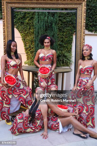 Award Show Models arrive at the 2017 HAPAwards at Alex Theatre on November 18, 2017 in Glendale, California.