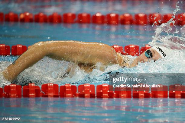 Sarah Sjostrom of Sweden competes in the women's 200m Freestyle heat during the FINA Swimming World Cup at OCBC Aquatic Centre on November 19, 2017...