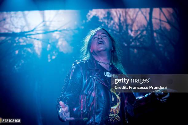 Andi Deris of Helloween performs at Forum on stage on November 18, 2017 in Milan, Italy.