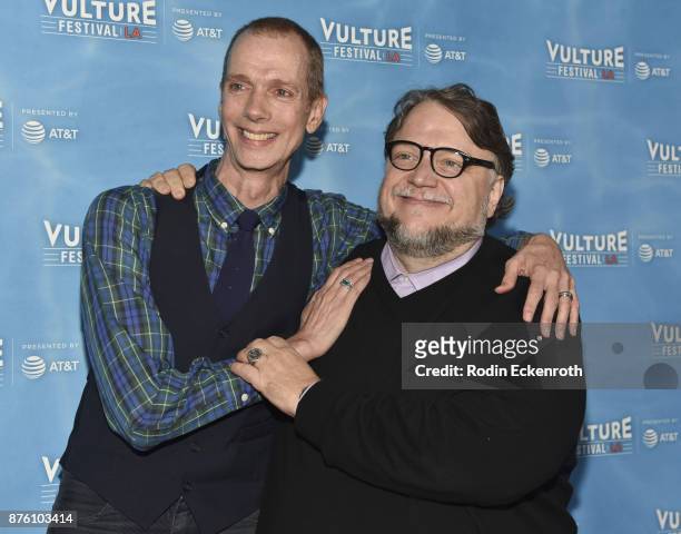 Director/screenwriter/producer Guillermo del Toro and actor Doug Jones attend "The Shape of Water's" panel at Vulture Festival Los Angeles at...