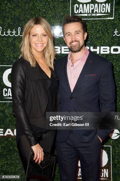 Rob McElhenney and Kaitlin Olson attend the 2017 GO Campaign Gala at NeueHouse Los Angeles on November 18, 2017 in Hollywood, California.