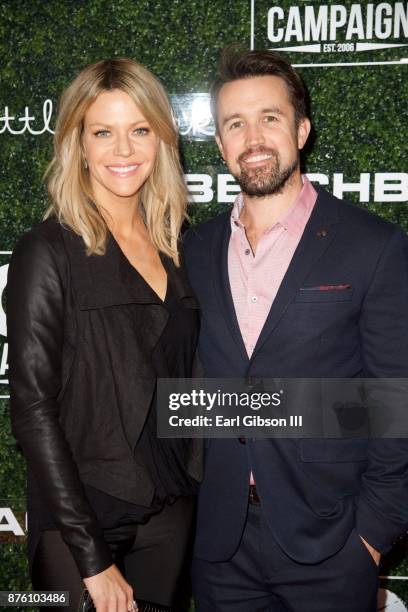 Rob McElhenney and Kaitlin Olson attend the 2017 GO Campaign Gala at NeueHouse Los Angeles on November 18, 2017 in Hollywood, California.