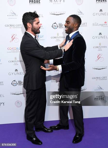 Jean-Bernard Fernandez-Versini and Ore Oduba attend The Global Gift gala held at the Corinthia Hotel on November 18, 2017 in London, England.