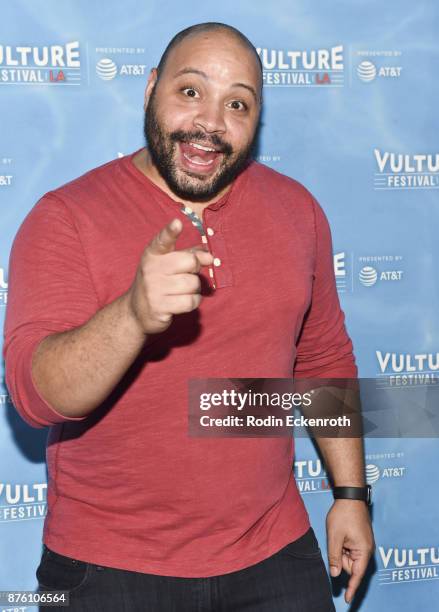 Actor Colton Dunn attends the "UNReal vs Superstore: Pop-Culture Trivia Game Show" at Vulture Festival Los Angeles at Hollywood Roosevelt Hotel on...