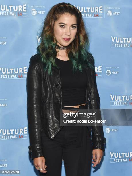 Actress Nichole Bloom attends the "UNReal vs Superstore: Pop-Culture Trivia Game Show" at Vulture Festival Los Angeles at Hollywood Roosevelt Hotel...