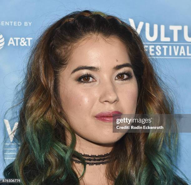 Actress Nichole Bloom attends the "UNReal vs Superstore: Pop-Culture Trivia Game Show" at Vulture Festival Los Angeles at Hollywood Roosevelt Hotel...