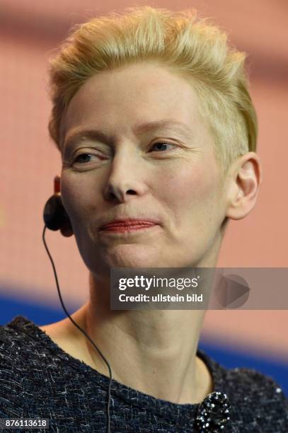 Schauspielerin Tilda Swinton während der Pressekonferenz zum Film -Hail, Caesar- anlässlich der 65. Internationalen Filmfestspiele Berlin