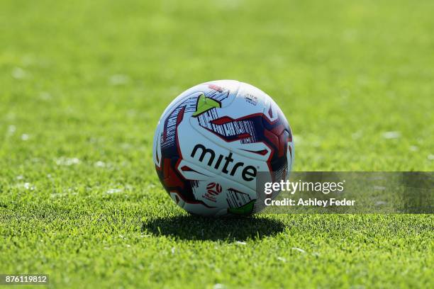 League ball during the round four W-League match between Newcastle and Canberra on November 19, 2017 in Newcastle, Australia.