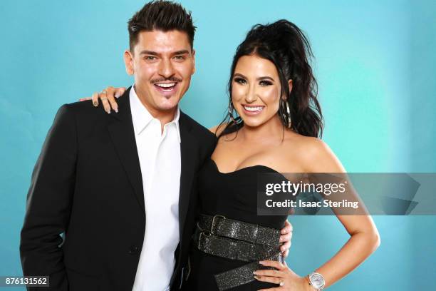 Influencers Mario Dedivanovic and Jaclyn Hill pose for portrait at the American Influencer Awards at LA Live on November 18, 2017 in Los Angeles,...