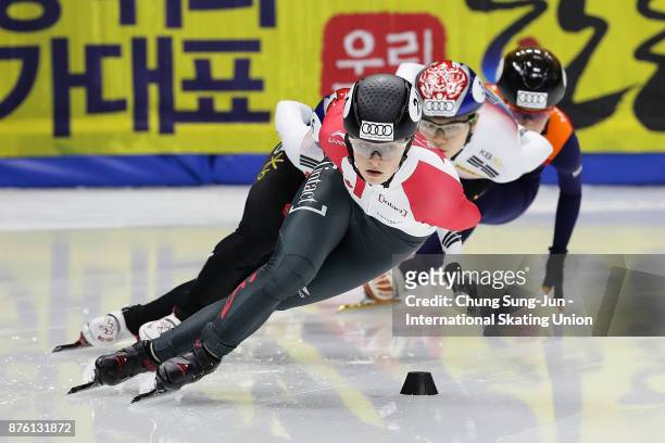 Kim Boutin of Canada compete in Ladies 1000m Final A during the Audi ISU World Cup Short Track Speed Skating at Mokdong Ice Rink on November 19, 2017...