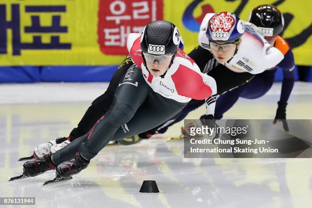 Kim Boutin of Canada compete in Ladies 1000m Final A during the Audi ISU World Cup Short Track Speed Skating at Mokdong Ice Rink on November 19, 2017...