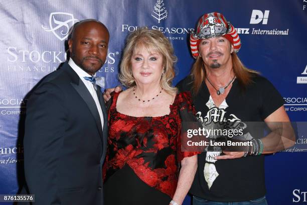 Taye Diggs, Gloria Gebbia and Bret Michaels attends the 28th Annual Talk Of The Town Gala at The Beverly Hilton Hotel on November 18, 2017 in Beverly...