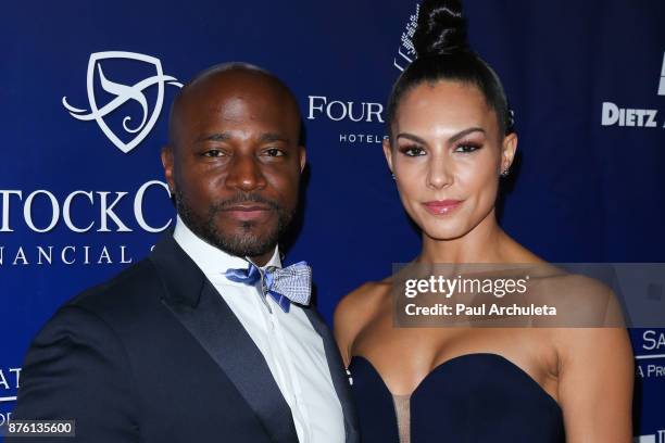 Actor Taye Diggs and Model Amanza Smith Brown attend the 28th annual Talk Of The Town gala at The Beverly Hilton Hotel on November 18, 2017 in...