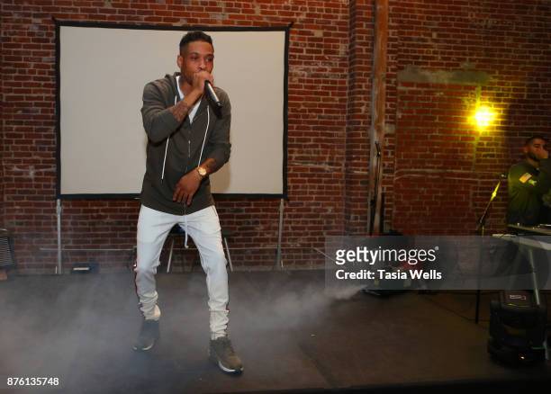 Chef Sean performs at his single and video release party for "Gone" on November 18, 2017 in Los Angeles, California.