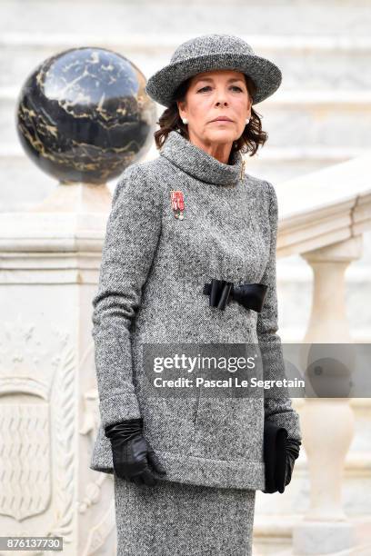 Princess Caroline of Hanover attends the Monaco National Day Celebrations in the Monaco Palace Courtyard on November 19, 2017 in Monaco, Monaco.