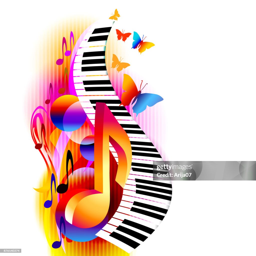 Colorful Dancing Notes Colorful Music Note Images