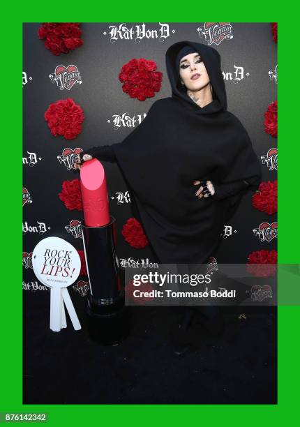 Tattoo artist Kat Von D attends the Kat Von D Beauty at Circle V Festival on November 18, 2017 in Los Angeles, California.