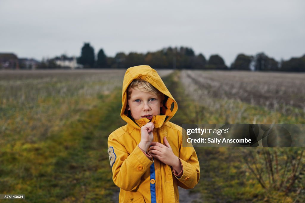 Child stood in a field