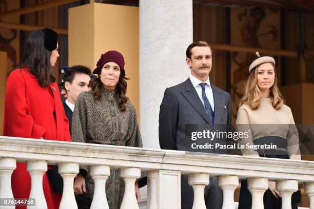 Tatiana Casiraghi, Charlotte Casiraghi, Pierre Casiraghi and Beatrice Casiraghi attend the Monaco National Day Celebrations in the Monaco Palace...