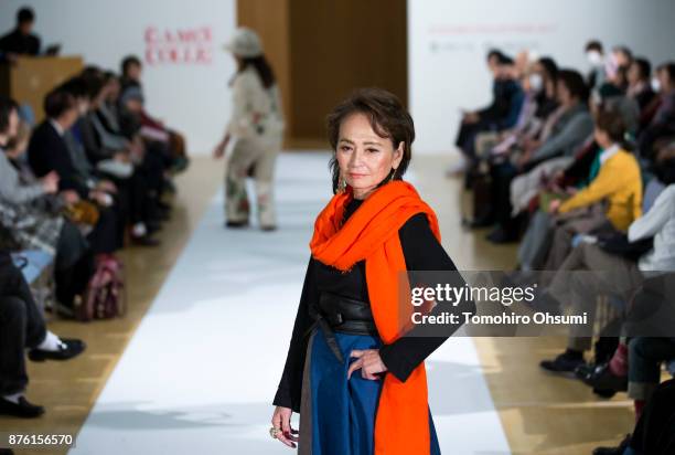 Models walk the runway during the Gamo Colle or Sugamo Collection 2017 show on November 19, 2017 in Tokyo, Japan. About 22 models aged between 50 and...