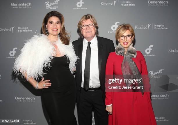 Tanya Thicke, Peter Noone and Mireille Strasser Noone attend the Dream Foundation's 2017 Dreamland Gala at The Ritz-Carlton Bacara on November 18,...