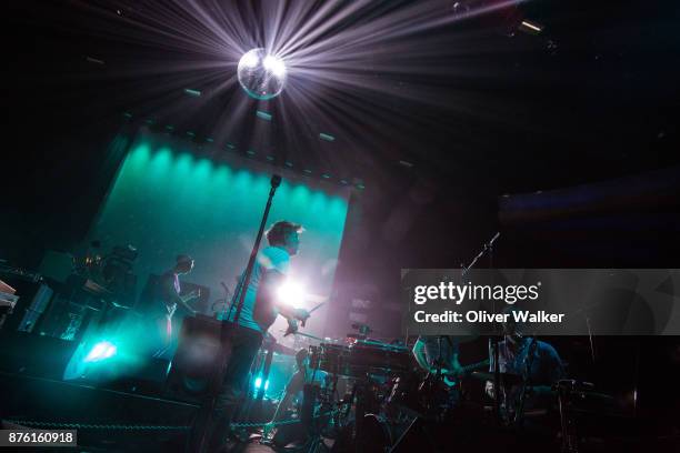 James Murphy and Pat Mahoney of LCD Soundsystem perform at Hollywood Palladium on November 18, 2017 in Los Angeles, California.