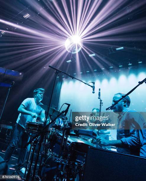 James Murphy. Al Doyle and Pat Mahoney of LCD Soundsystem perform at Hollywood Palladium on November 18, 2017 in Los Angeles, California.