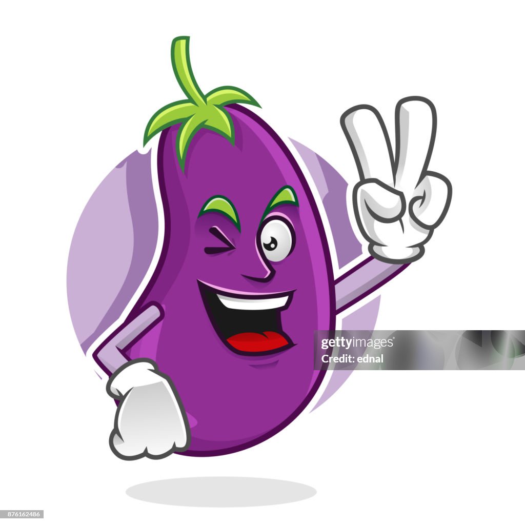 Peace Eggplant Mascot Eggplant Character Eggplant Cartoon High-Res Vector  Graphic - Getty Images