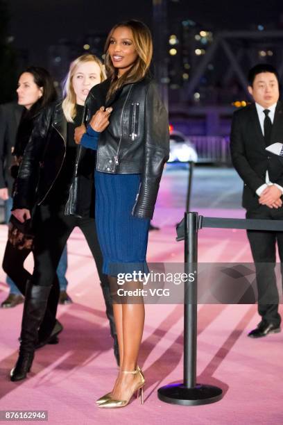 Victoria's Secret Angel Jasmine Tookes arrives at the red carpet of the Mercedes-Benz 'Backstage Secrets' By Russell James - Book Launch & Shanghai...