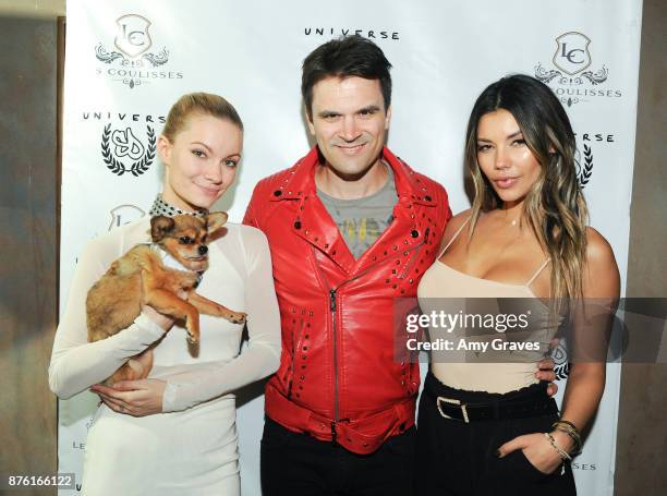 Caitlin O'Connor, Kash Hovey and Tiffany Keller attends the Caitlin O'Connor And Steven Duncan Birthday Celebration on November 18, 2017 in Los...