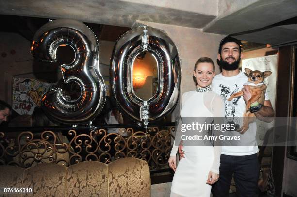 Caitlin O'Connor and Steven Duncan attend the Caitlin O'Connor And Steven Duncan Birthday Celebration on November 18, 2017 in Los Angeles, California.
