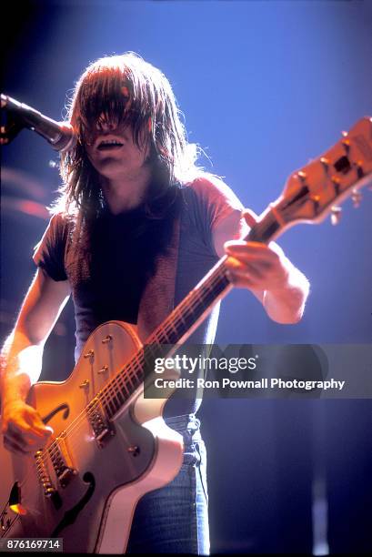 Malcom Young of AC/DC performs at the Orpheum Theater, in Boston, Massachusetts, October 9, 1978