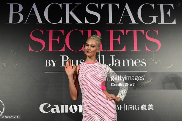 Model Karlie Kloss attends the Mercedes-Benz 'Backstage Secrets' By Russell James - Book Launch & Shanghai Exhibit Opening Party at Harbor City Gala...