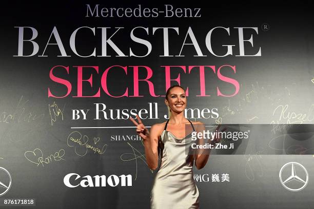 Candice Swanpoel attends the Mercedes-Benz 'Backstage Secrets' By Russell James - Book Launch & Shanghai Exhibit Opening Party at Harbor City Gala...
