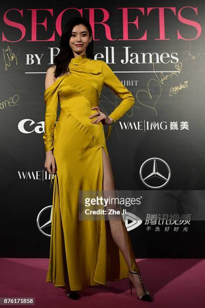 Model Ming Xi attends the Mercedes-Benz 'Backstage Secrets' By Russell James - Book Launch & Shanghai Exhibit Opening Party at Harbor City Gala Hall...