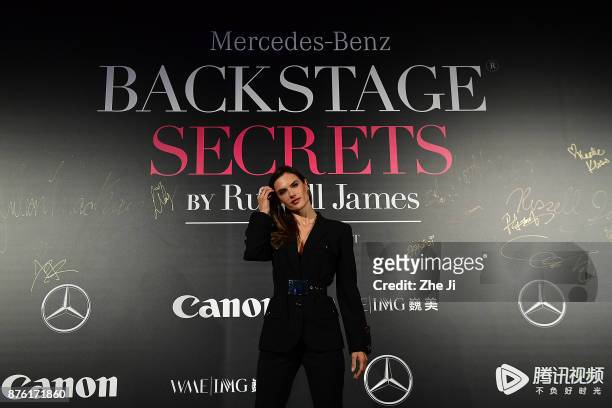 Model Alessandra Ambrosio attends the Mercedes-Benz 'Backstage Secrets' By Russell James - Book Launch & Shanghai Exhibit Opening Party at Harbor...