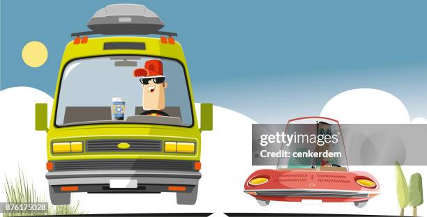 truck with luggage (vector) - coffee van stock illustrations