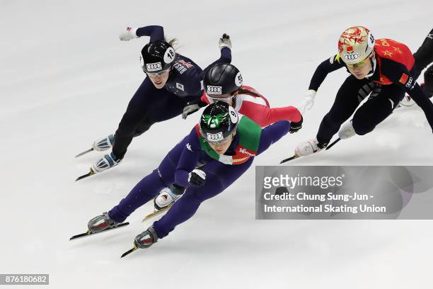 Xxx of xxx performs during the Audi ISU World Cup Short Track Speed Skating at on November 19, 2017 in Seoul, South Korea.