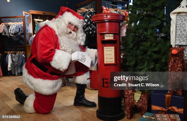 Father Christmas arrives at Liberty London to kick off the festive season on November 19, 2017 in London, England.